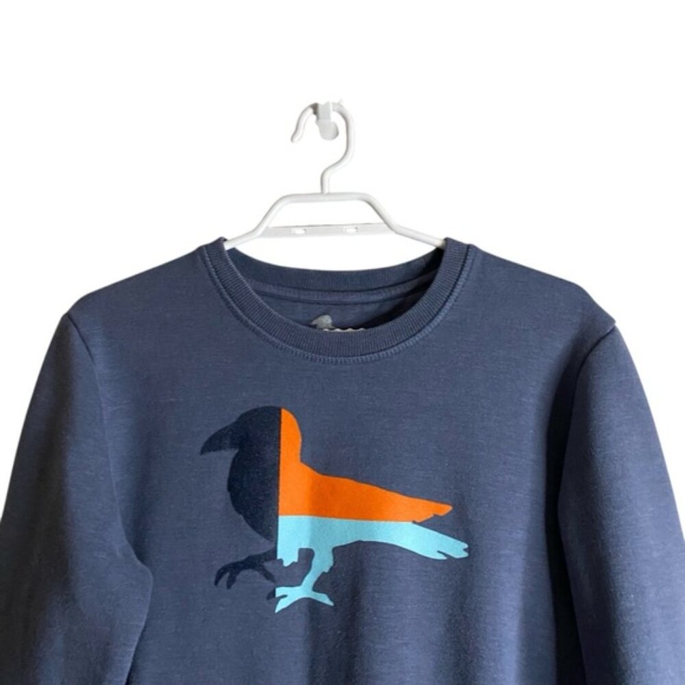 Modern Amusement Women's Blue Graphic Bird Cotton Blend Crewneck Sweatshirt - Picture 2 of 8